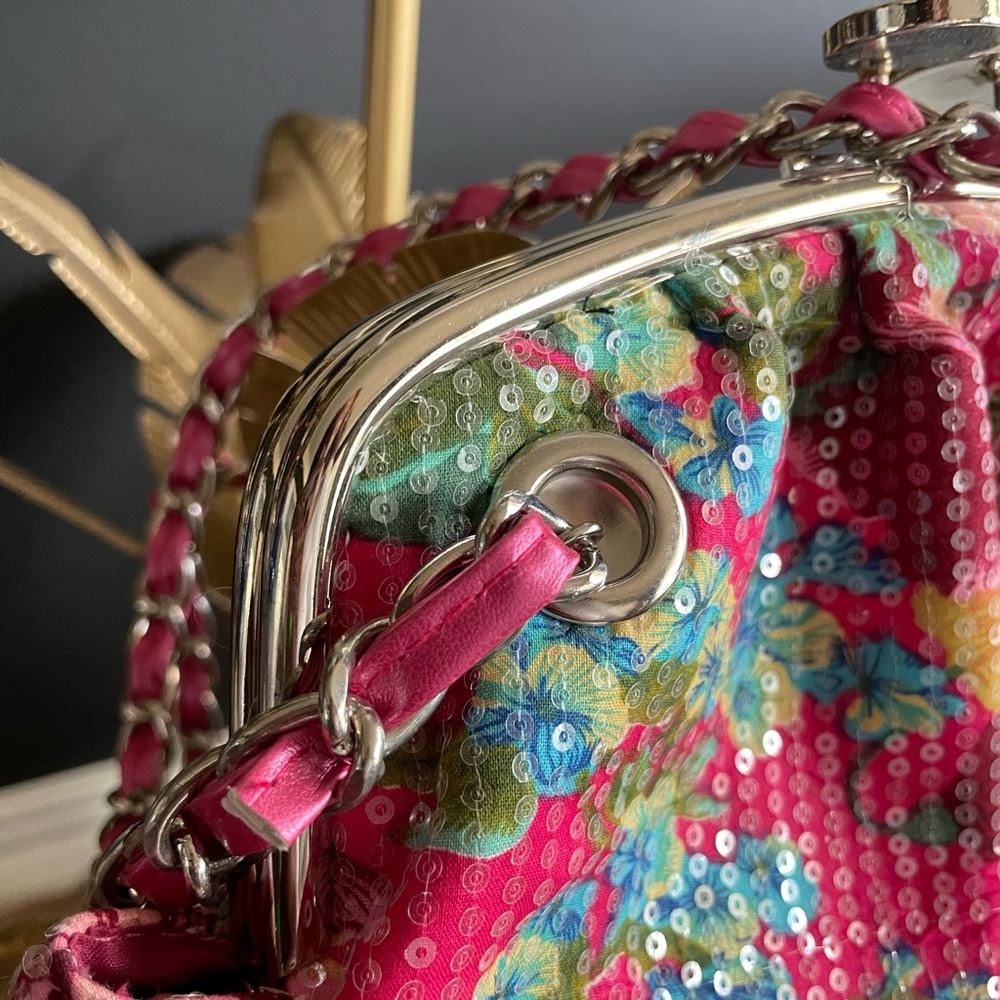 Oversized coin purse pouch sequins vintage style purse - Picture 7 of 12